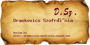 Draskovics Szofrónia névjegykártya